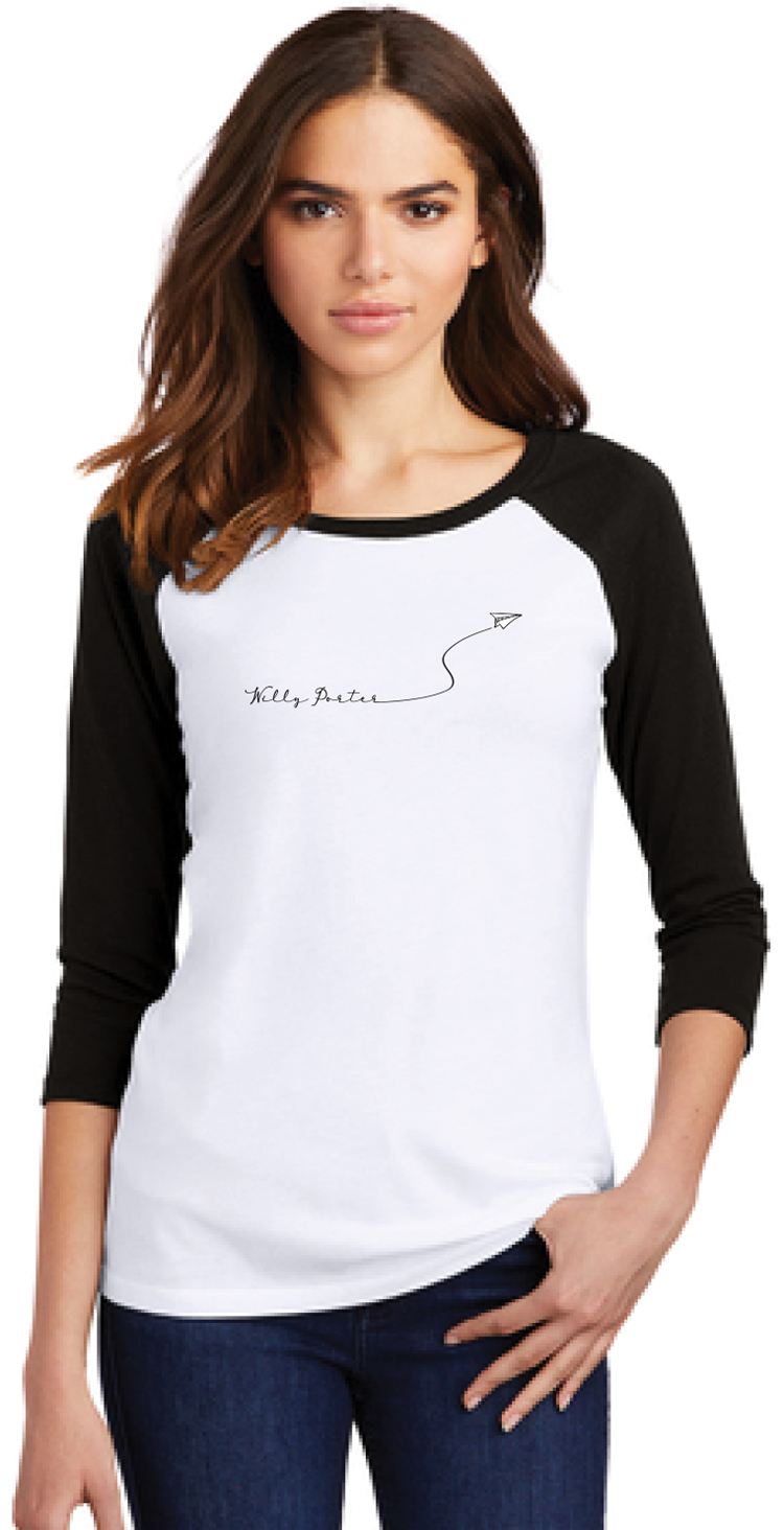 Women's Paper Airplane 3/4 Sleeve T-shirt - Willy Porter